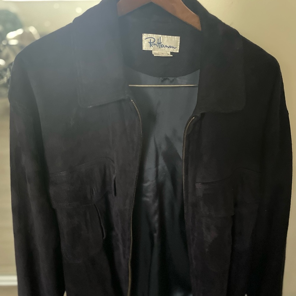 Ron Herman suede leather, navy jacket men